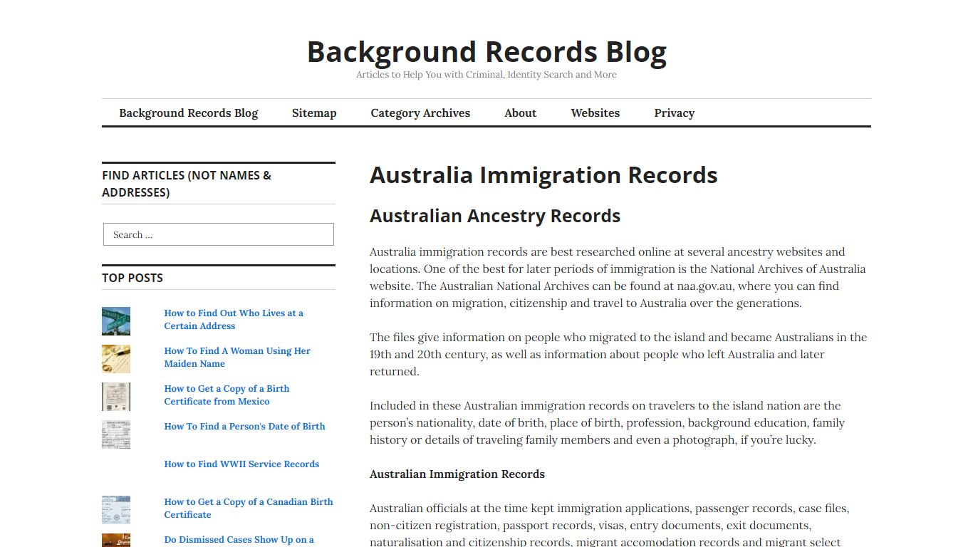 Australia Immigration Records | Background Records Blog